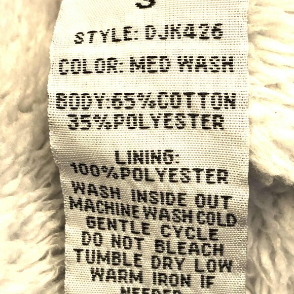 NWT CI SONO CAVALINI Sherpa Hooded Crop Jean Jacket Zip-up Medium Wash Denim  S - Picture 7 of 8